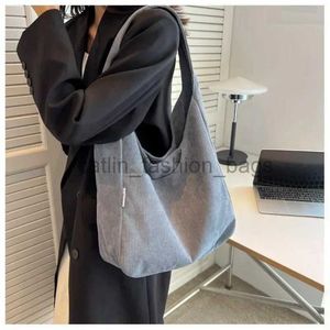 Shoulder Bags Canvas Women's Tote Bag Corduroy Simple Casual Large Capacity Designer Handbags For Women Travel Solid Shoppercatlin_fashion_bags