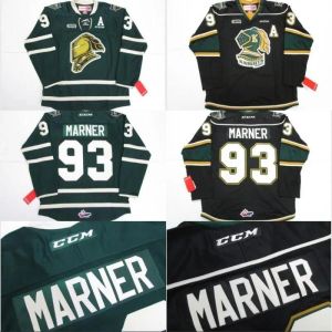 Hockey Jerseys Custom OHL London Knights CCM Premer 7185 93 Mitch Marner Jersey Mitch Marner Embroidery S Hockey Jersey Green Black 100% Sti 77