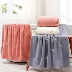 Towel Embroidered Star Moon Cherry Bear High Density Coral Fleece Soft Absorbent Face Bath Adult Baby Blanket