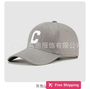 Designer Ball Caps Alfabet Style Pure Cotton Baseball Cap, Hard Top Embroidered Korean Version Duckbill Cap, Large Brim, Deep Top, Men's and Women's Casual Hat XLWZ