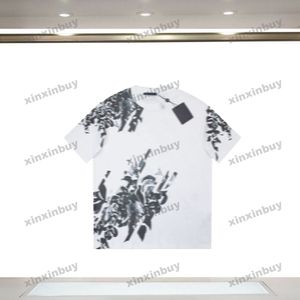 Xinxinbuy 2024 Men Designer Tee Tシャツ花手紙印刷1854女性ブラックホワイトレッドイエローブルーXS-2xl