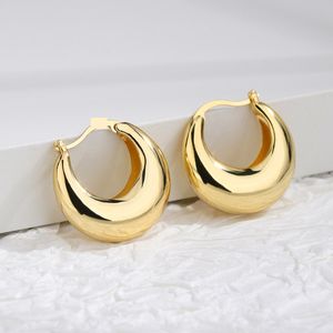 Charm E0284 European And American Fashion Modern Round Arc Brass Gold-Plated Earrings Ins Small Chubby C-Type Buckle Female Drop Deliv Otto2