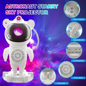 1pc Astronaut Projector Night Light With Music Player, Nebula Starry Sky Moon Projector, Remote Control & Timer, For Bedroom Gaming Party Gift, Christmas