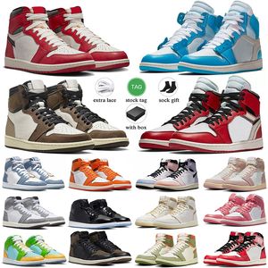 Retros 1 Modna Top Jumpman Women Men Buty Basketball 1S Reverse Mocha Cactus Jack Chicago Lost and Found Found Concord Washed Pink Unc Toe Platforma OG S JS