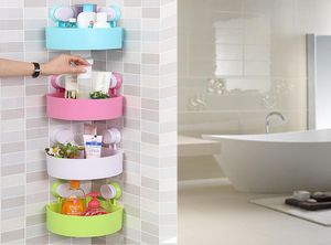 Multifunktionales Kunststoff-Badezimmer-Aufbewahrungsregal mit Saugnapf, Wandmontage, Eckhalter, Aufbewahrungsregale für Badezimmer, Zubehör 2551465