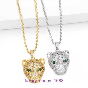Car tires's Amulette necklace Luxury fine jewelry New hip hop HIPHOP diamond studded leopard head pendant with exaggerated personality and With Original Box