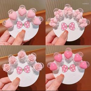 Hair Accessories 5PCS/SET Baby Hairpins Cute BB Clips Girls Bow Braided Pony Tail Clip Princess Broken Bangs Headdress