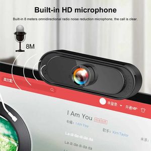 Webcams Webcam 1080P Microfone para PC Câmera Digital 720P / Gravação de Vídeo com Periféricos de Computador Portátil L240105