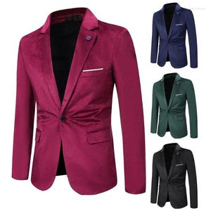 Men's Suits Spring And Autumn Leisure Slim Fit British Velvet Small Suit Color Fashion Coat