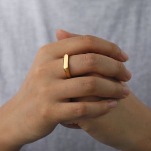 14k gula guld män kvinnor ringer klassiska guldfärg fingerringar 2024 trend mode bröllop par smycken