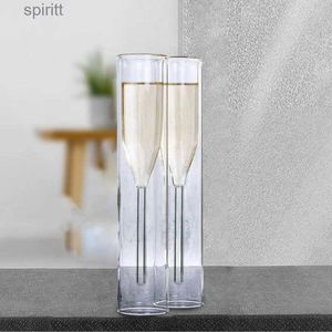 Wine Glasses 2pcs 100ml Champagne Glass Double Wall Glasses Wedding Party Cup Toasting Cocktails Glass Flute Goblet Bubble Wine Cocktails YQ240105