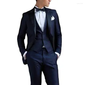 Męskie garnitury 2024 Blue Blazer Spodni Wedna