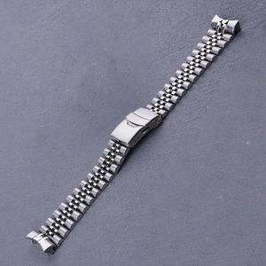 Watch Bands Rolamy 22mm Solid Curved End Stainless Steel Silver Jubilee Jubilee Band Strap Luxury Bracelets for 5 SRPD53 63 73
