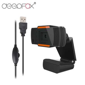 Webcams Deepfox USB Webcam 0.3MP Web Kamerası 360 Derece Skype Bilgisayar Defter Dizüstü Bilgisayar PCL240105 için mikrofon klipli web kamerası ile döndürülebilir