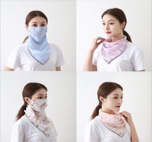 Sunscreen Masks Outdoor Cycling Neck Mask Summer Chiffon Collar Fashion Printed Face Cover Driving Scarf Dustproof Head Wrap Banda7422462