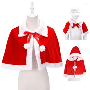 Lenços Mulheres Capa de Natal Santa Com Capuz Xaile Capa Vermelha Fantasia Vestido Adolescente Roupa Traje Presentes Para Crianças Adulto