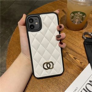 Fashion Designer Fitted Case for iPhone 13pro 12 11 designer White Rhombus Leather Luxury for IPhone 11 12 13 Pro Max All Series Phone Cases G24195PE