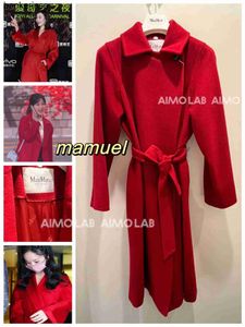 Wool Coat Luxury Maxmaras Manuelas camel Aimo Main Line White Label Zhao Liying Yang Zi Same Style 100%7075