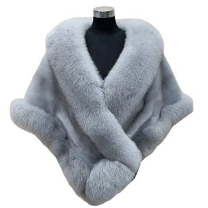 Kunstpelz-Schal, weicher Damen-Poncho, verdickt, klassischer Herbst-Winter, Hochzeit, Braut, warmer Mantel, tägliche Kleidung 240108