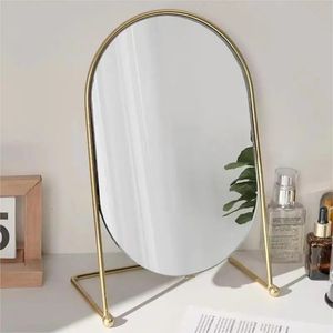 Высокоцветное простое настольное зеркало для макияжа, домашнее общежитие, светильник, роскошное зеркальное изображение, четкое и естественное без искажений 240108