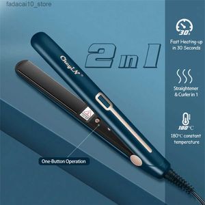 Secadores de cabelo Mini Flat Iron Electric Hair Straightener Constant Temperature Hair Waver Portátil Curling Alisamento Dual Use Styling Tool Q240109