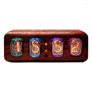 Relógios de mesa 6 tempo relógio criativo retro bluetooth controle tubo digital calendário eletrônico relógio menino presente