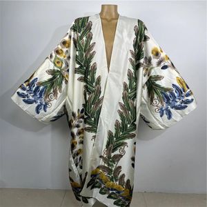 Kadın Mayo Kimono Yaz Çiçek Baskı Kadınlar hırka zarif boho maxi seksi tatlı bayan plajı kaplamak vestidos longos kaftan
