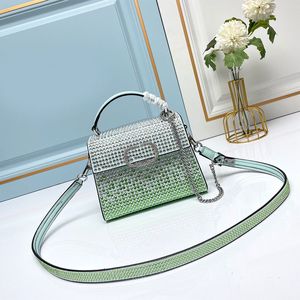 Mini torebka Diamond Crossbody Torby klapka posłańca Torebka projektant torebka sprzętowa klamra Wiertło regulowane paski na ramię najwyższą jakość łańcucha torby ramię