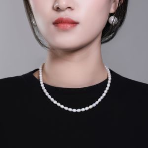 S925 Silver Millet Bead Necklace Women's Fashion and Temperament Short Pearl Collar Chain Wholesale
