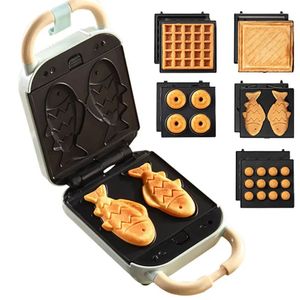 5in1 Electric Sand Makers Waffle Maker Household Toaster Donut Baking Multifunction Breakfast Octopus Balls Taiyaki Machine 240109