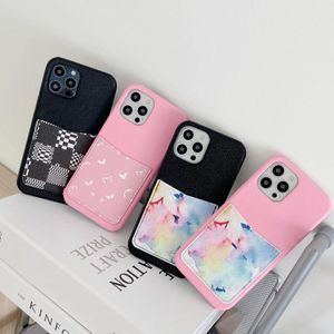 Moda Tasarımcı Telefon Kılıfı iPhone 15 14Promax 13 12 11 Promax 11Pro 12PRO 13PROMAX XR XS XSMAX Deri Kart Çantası Graffiti Mektup Telefon Kılıfı