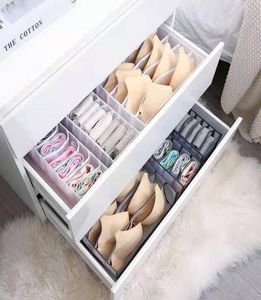 Dormitory Closet Organizer for Socks Home Separated Underwear Storage Box 7 Grids Bra Organizer Foldable Drawer Organizer1707981