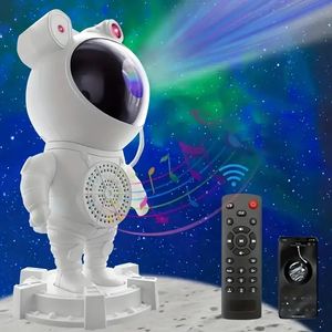 1PC Astronaut Projector Night Light With Music Player, Nebula Starry Sky Moon Projector, Remote Control Timer, For Bedroom Gaming Party Gift