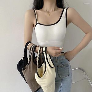 Yoga Outfit Women's Tube Top Summer Sports Bras Women Sexy Crop Tops Bra Female Camisole Vest Removable Chest Pad Push Up