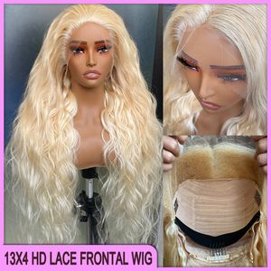 Wholesale Price Grade 12A Malaysian Indian Brazilian 613 Body Wave 13x4 HD Lace Frontal Wig 30 Inch 100% Raw Virgin Human Hair