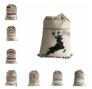 Christmas Gifts Bags Santa Sacks Drawstring Bags Canvas Candy Gift Sack Christmas Handbags Reindeers Storage Bag Christmas Decorat6956599