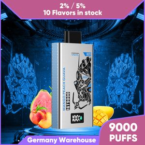 Deutschland Lager elektronische Zigarette Original Mesh Coil 9000 Puffs Einweg-Vape-Pen-Patrone wiederaufladbar 14 ml 10 Geschmacksrichtungen Gerät Vapor Pen Vaporizer