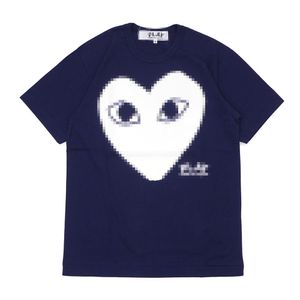 Designer tee mäns t-shirts cdg com des garcons spela t shirt mens xl blå kort ärm hjärtstorlek kvinnor