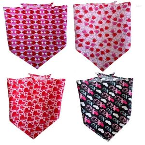 Dog Apparel 60pcs/Lot Love Heart Valentine Day Pet Puppy Cat Bandanas Collar Scarf Tie Handkercheif Accessories Grooming Products CH90