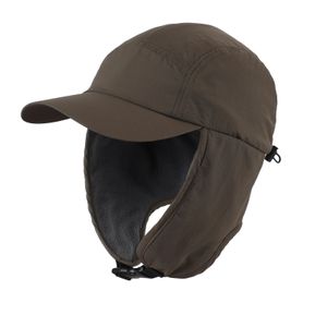 Connectyle Waterproof Men Winter Hat Soft Fleece fodrade lätta öronflikar Visir Warm Outdoor Baseball Trapper 240108