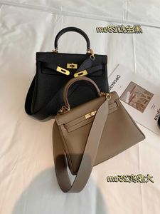 A HKELYS 2024 Novo Trendy High End Wide Strap Bag Womens Leather Cowhide One Crossbody Bolsa Minoria