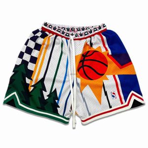 Pantaloncini da uomo High Street Retro Nuovi pantaloncini da basket con coulisse Pantaloncini da uomo estivi da corsa all'aperto Fitness ma pantaloni sportivi al ginocchioL240104