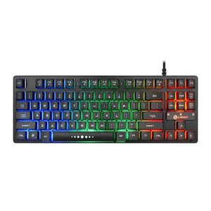 Keyboards K87 Mechanical Gamer Keyboard 87 Keys USB Wired Gaming PC Keyboard RGB LED Seven-color Backlight For Mac OS 10.2 Win XP/ 7/8/10L240105