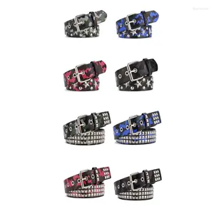 Belts Fashionable Punk Waist Strap With Four Sided Beaded Rivets And Camo Leather For Streetwear Unique Style