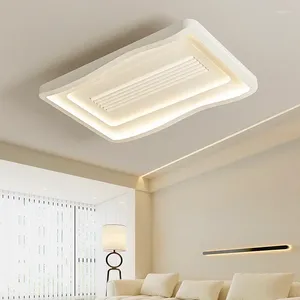 Luzes de teto Nordic Minimalismo LED Lâmpada Moderna Ventiladores sem lâminas com controle remoto Sala de estar Quarto Luminárias internas