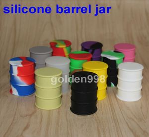 silicone oil barrel containers boxes jars dab wax vaporizer rubber drum shape container 26ml large food grade silicon dry herb her9015591