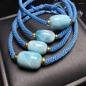 Länk armband naturliga larimar vävda armband mode läker personlig för män kvinnor ädelsten smycken älskare gåva 1 st