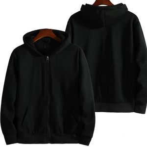 Mens Oversized Zip Up Hoodies Autumn Winter Fleece Hooded Solid Zipper Jacket Sweatshirt Korean Fashion Hoodie Men Tops Clothing 240109