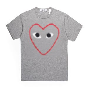 Designer-T-Shirt Com Des Garcons PLAY Logo Outline Heart T-Shirt Grau Beste Qualität EURO-Größe