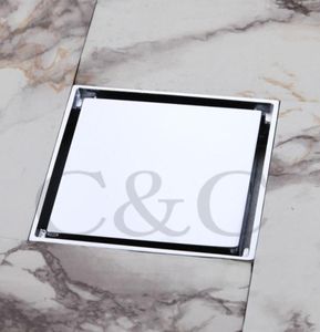 4 Inch Solid Brass Chrome Square Bathroom Floor Drain Odor Removal Sink Grate Waste Silver Color 91024879177